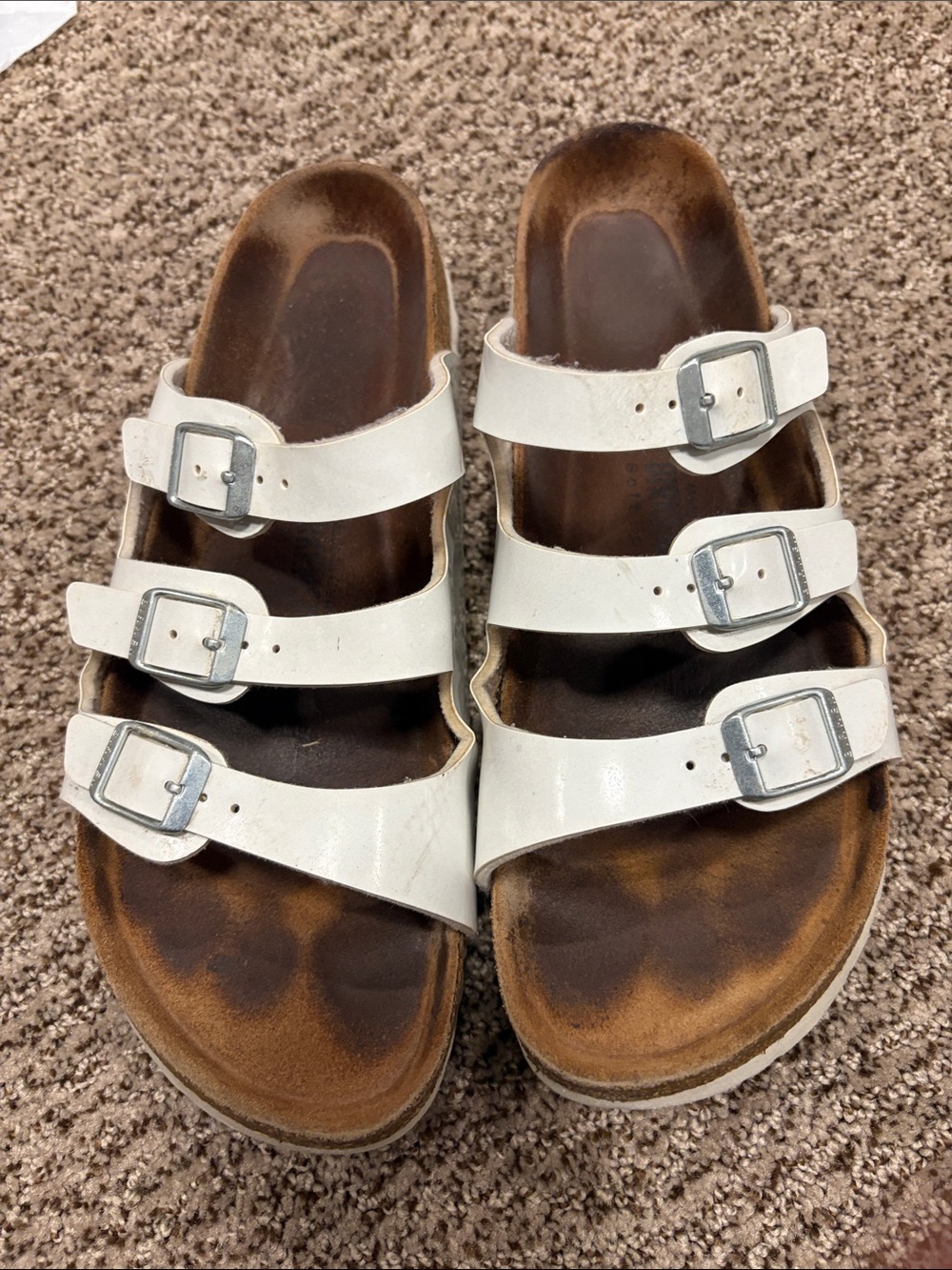 Triple-Strap White Comfort Sandals